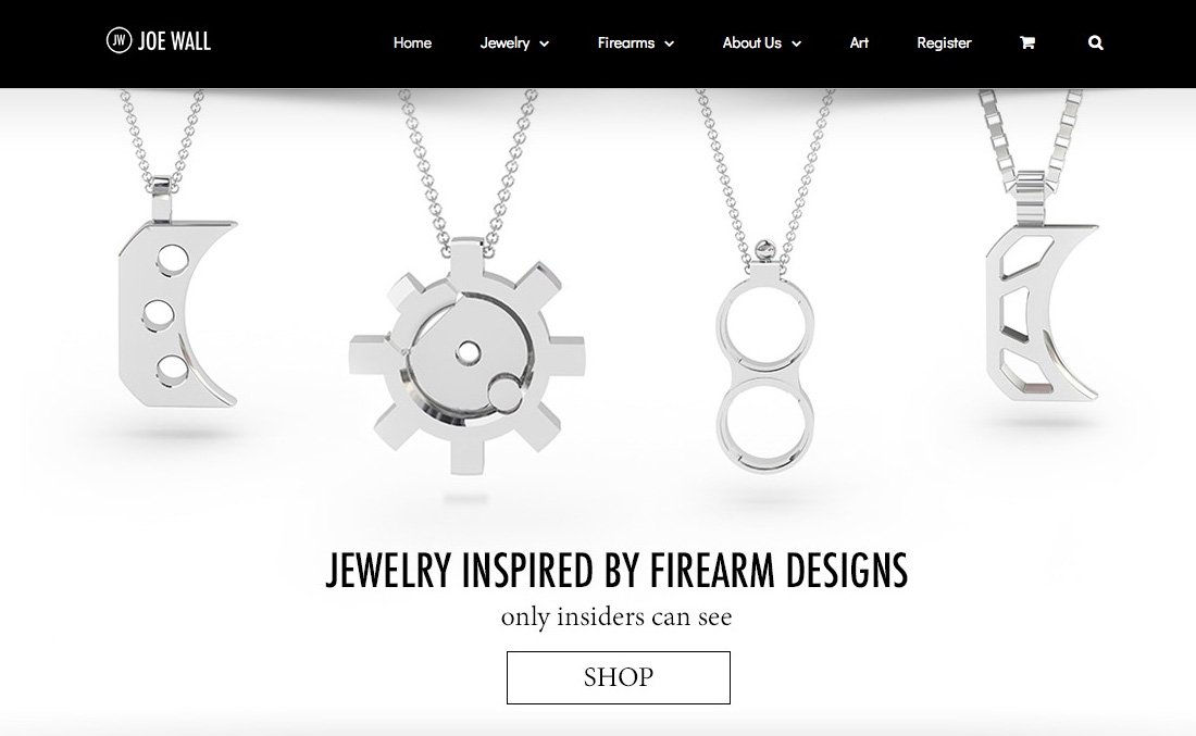 Joe Wall Design Home Page Branding and Design